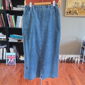 Denim Blue Midi Skirt